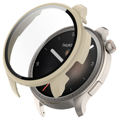 For Amazfit Balance A2286 PC + Tempered Film Integrated Watch Protective Case(Ivory White) by bashfashion