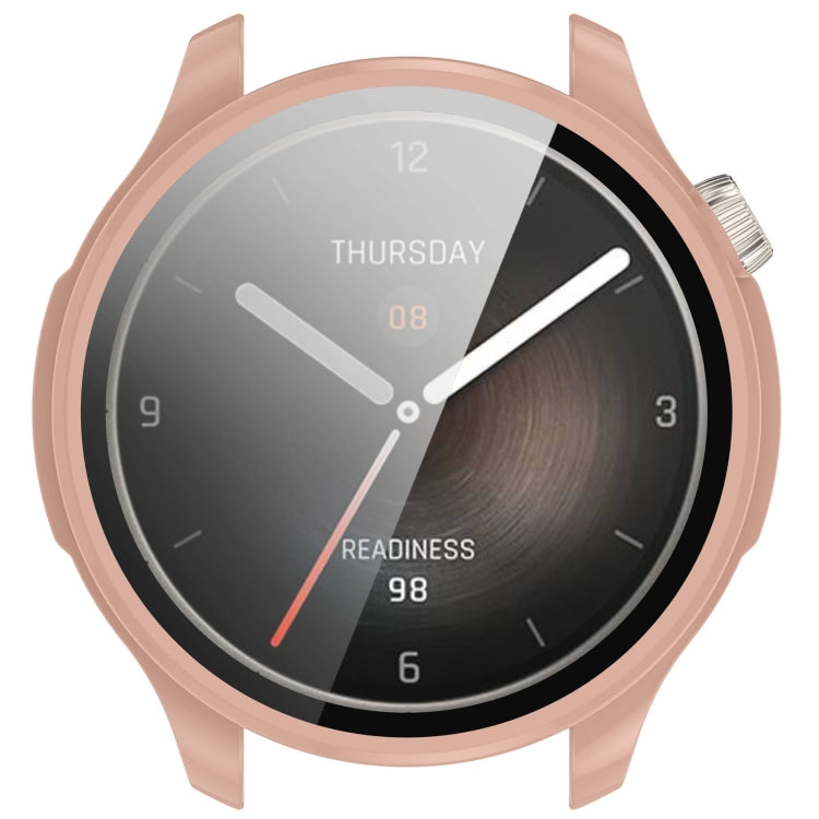 For Amazfit Balance A2286 PC + Tempered Film Integrated Watch Protective Case(Pink) by bashfashion