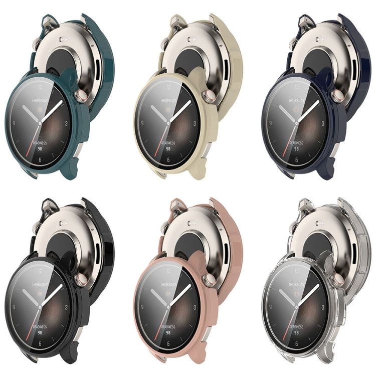 For Amazfit Balance A2286 PC + Tempered Film Integrated Watch Protective Case(Ivory White) by bashfashion