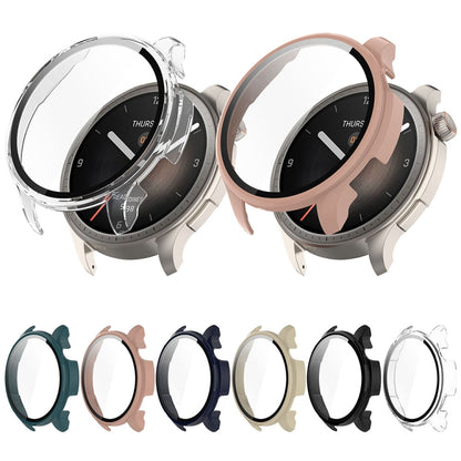 For Amazfit Balance A2286 PC + Tempered Film Integrated Watch Protective Case(Transparent White) by bashfashion