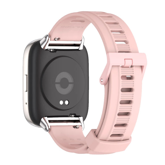 For Redmi Watch 3 Lite / Watch 3 Active Mijobs Flat Hole Breathable TPU Watch Band(Pink+Silver) by MIJOBS
