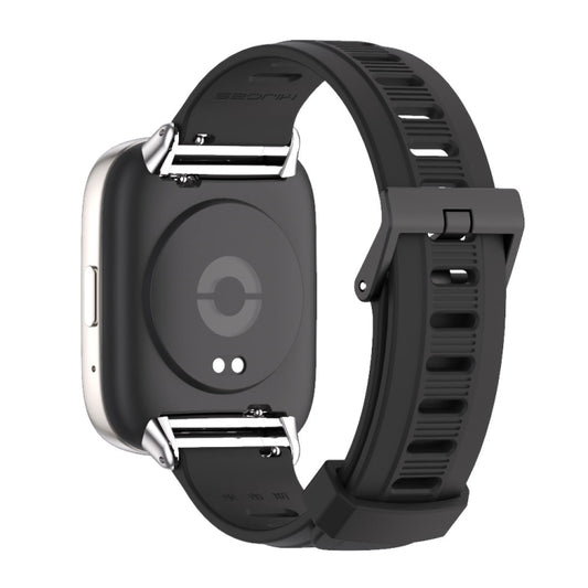 For Redmi Watch 3 Lite / Watch 3 Active Mijobs Flat Hole Breathable TPU Watch Band(Black+Silver) by MIJOBS