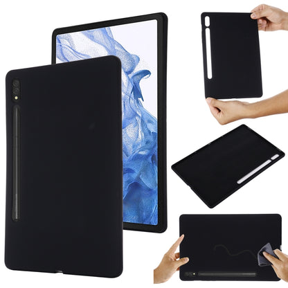 For Samsung Galaxy Tab S9 Ultra / S10 Ultra Pure Color Liquid Silicone Shockproof Tablet Case(Black) by bashfashion