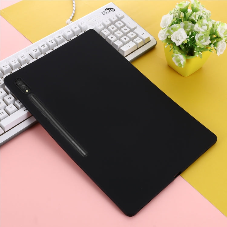 For Samsung Galaxy Tab S9 Ultra / S10 Ultra Pure Color Liquid Silicone Shockproof Tablet Case(Black) by bashfashion