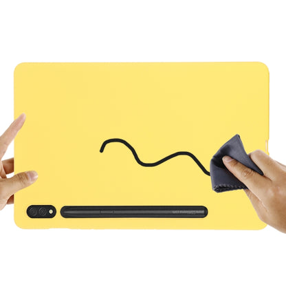 For Samsung Galaxy Tab S9 Ultra / S10 Ultra Pure Color Liquid Silicone Shockproof Tablet Case(Yellow) by bashfashion