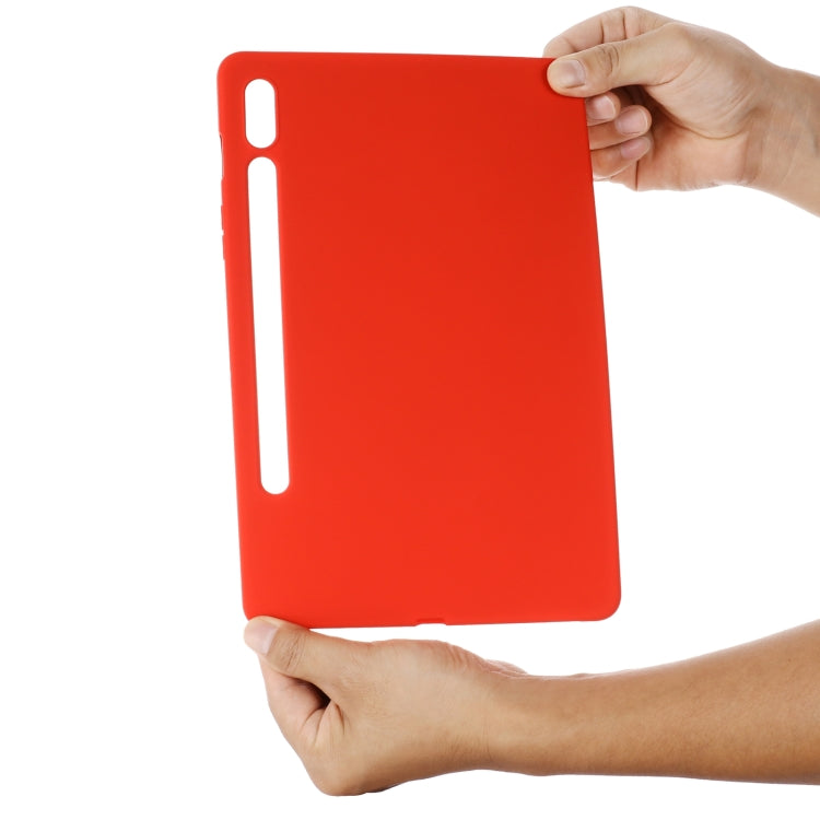 For Samsung Galaxy Tab S9 Ultra / S10 Ultra Pure Color Liquid Silicone Shockproof Tablet Case(Red) by bashfashion