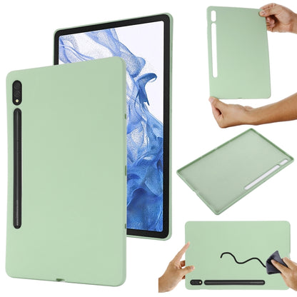 For Samsung Galaxy Tab S9 Ultra / S10 Ultra Pure Color Liquid Silicone Shockproof Tablet Case(Green) by bashfashion