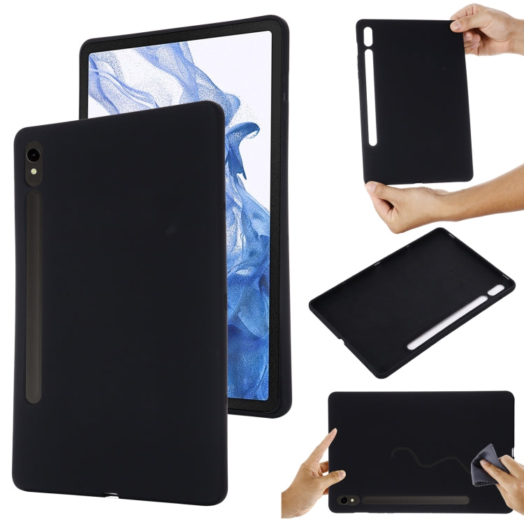 For Samsung Galaxy Tab S9 FE Pure Color Liquid Silicone Shockproof Tablet Case(Black) by bashfashion