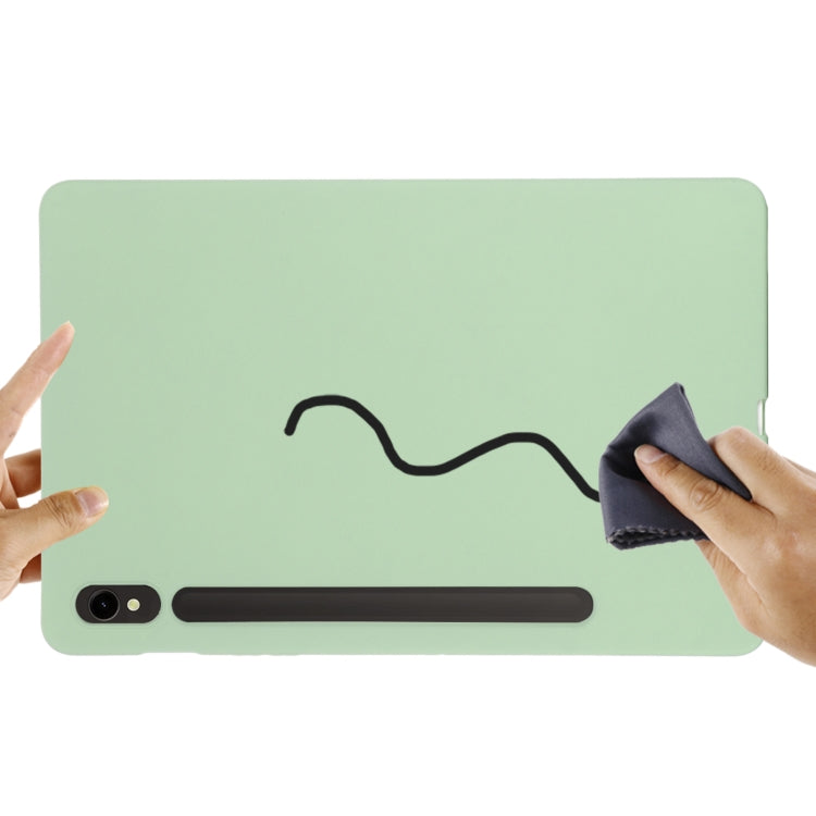 For Samsung Galaxy Tab S9 FE Pure Color Liquid Silicone Shockproof Tablet Case(Green) by bashfashion