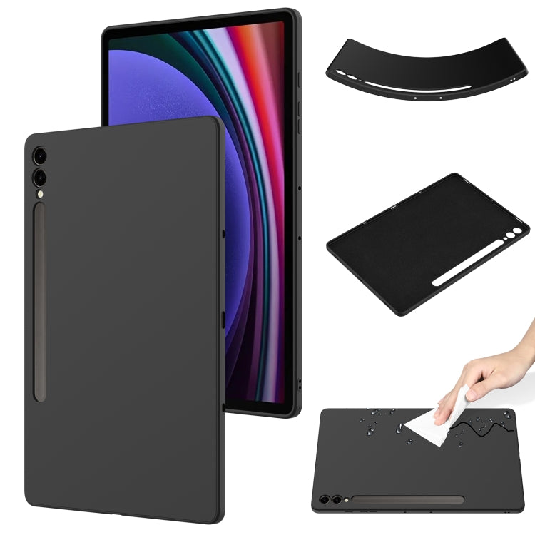 For Samsung Galaxy Tab S9+ Pure Color Liquid Silicone Shockproof Tablet Case(Black) by bashfashion