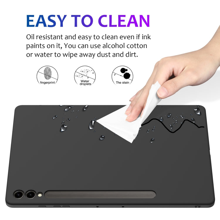 For Samsung Galaxy Tab S9+ Pure Color Liquid Silicone Shockproof Tablet Case(Black) by bashfashion