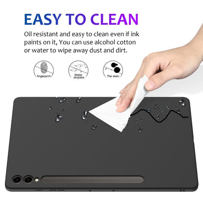 For Samsung Galaxy Tab S9+ Pure Color Liquid Silicone Shockproof Tablet Case(Black) by bashfashion