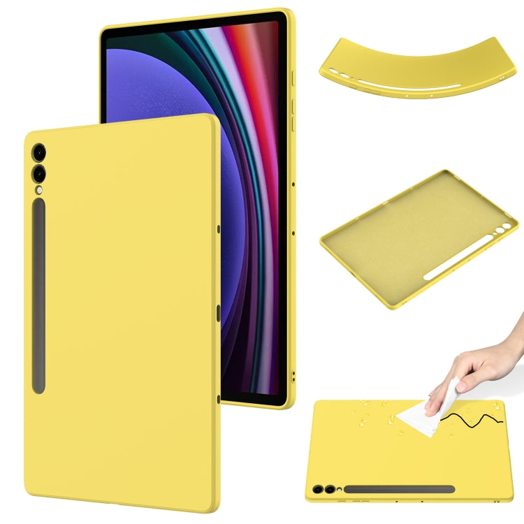 For Samsung Galaxy Tab S9+ Pure Color Liquid Silicone Shockproof Tablet Case(Yellow) by bashfashion