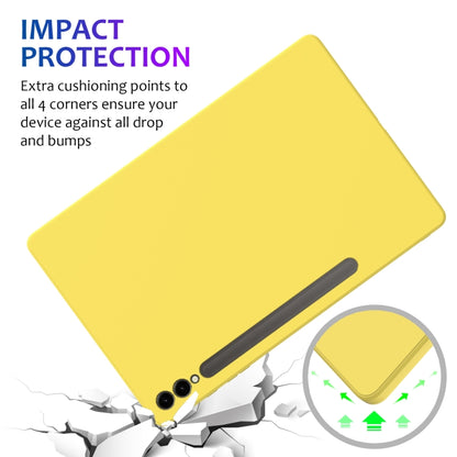 For Samsung Galaxy Tab S9+ Pure Color Liquid Silicone Shockproof Tablet Case(Yellow) by bashfashion