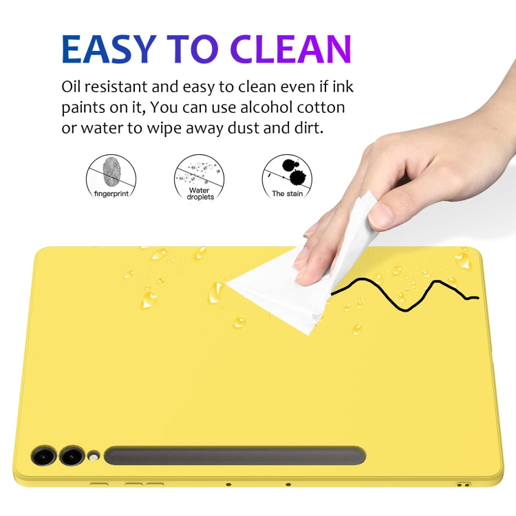 For Samsung Galaxy Tab S9+ Pure Color Liquid Silicone Shockproof Tablet Case(Yellow) by bashfashion