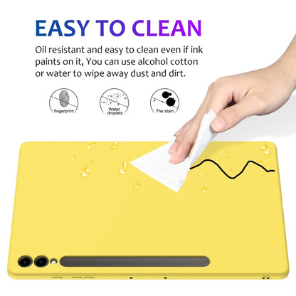 For Samsung Galaxy Tab S9+ Pure Color Liquid Silicone Shockproof Tablet Case(Yellow) by bashfashion