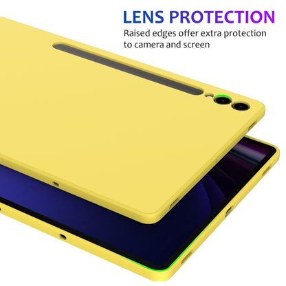 For Samsung Galaxy Tab S9+ Pure Color Liquid Silicone Shockproof Tablet Case(Yellow) by bashfashion