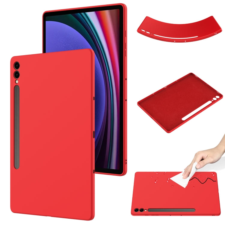 For Samsung Galaxy Tab S9+ Pure Color Liquid Silicone Shockproof Tablet Case(Red) by bashfashion