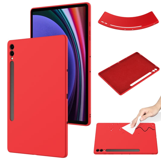 For Samsung Galaxy Tab S9+ Pure Color Liquid Silicone Shockproof Tablet Case(Red) by bashfashion