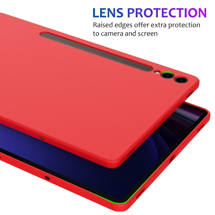 For Samsung Galaxy Tab S9+ Pure Color Liquid Silicone Shockproof Tablet Case(Red) by bashfashion