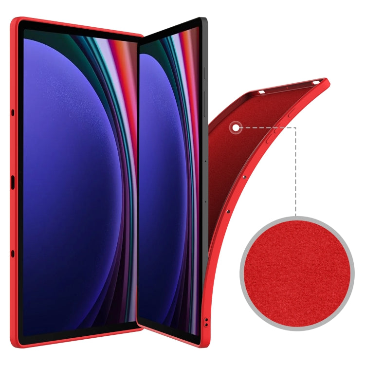 For Samsung Galaxy Tab S9+ Pure Color Liquid Silicone Shockproof Tablet Case(Red) by bashfashion