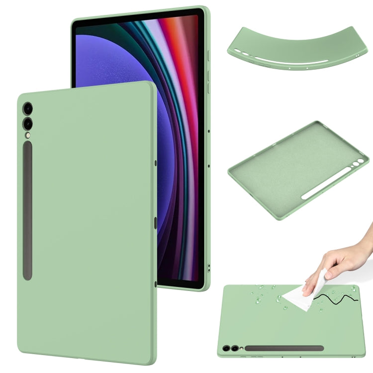For Samsung Galaxy Tab S9+ Pure Color Liquid Silicone Shockproof Tablet Case(Green) by bashfashion