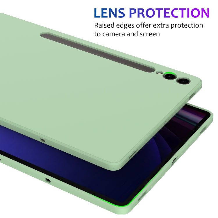 For Samsung Galaxy Tab S9+ Pure Color Liquid Silicone Shockproof Tablet Case(Green) by bashfashion