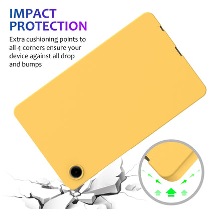 For Samsung Galaxy Tab A9 Pure Color Liquid Silicone Shockproof Tablet Case(Yellow) by bashfashion