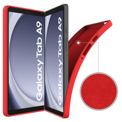 For Samsung Galaxy Tab A9 Pure Color Liquid Silicone Shockproof Tablet Case(Red) by bashfashion
