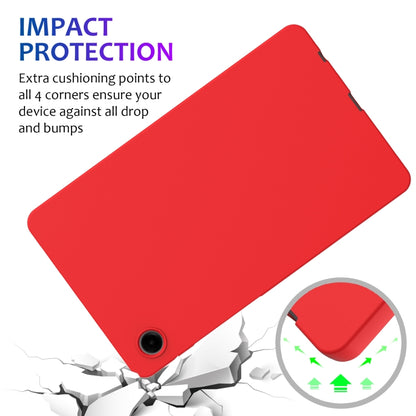 For Samsung Galaxy Tab A9 Pure Color Liquid Silicone Shockproof Tablet Case(Red) by bashfashion