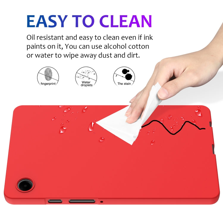 For Samsung Galaxy Tab A9 Pure Color Liquid Silicone Shockproof Tablet Case(Red) by bashfashion