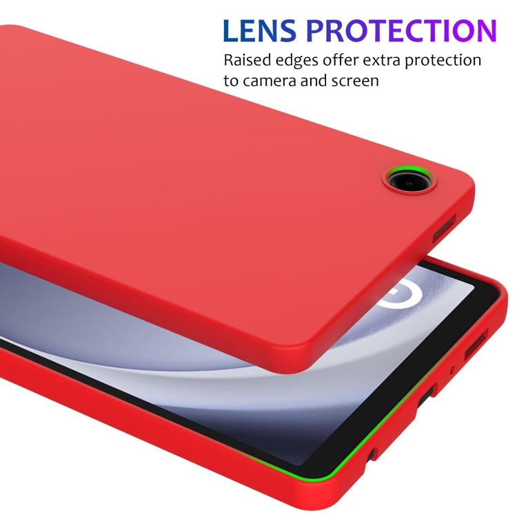 For Samsung Galaxy Tab A9 Pure Color Liquid Silicone Shockproof Tablet Case(Red) by bashfashion