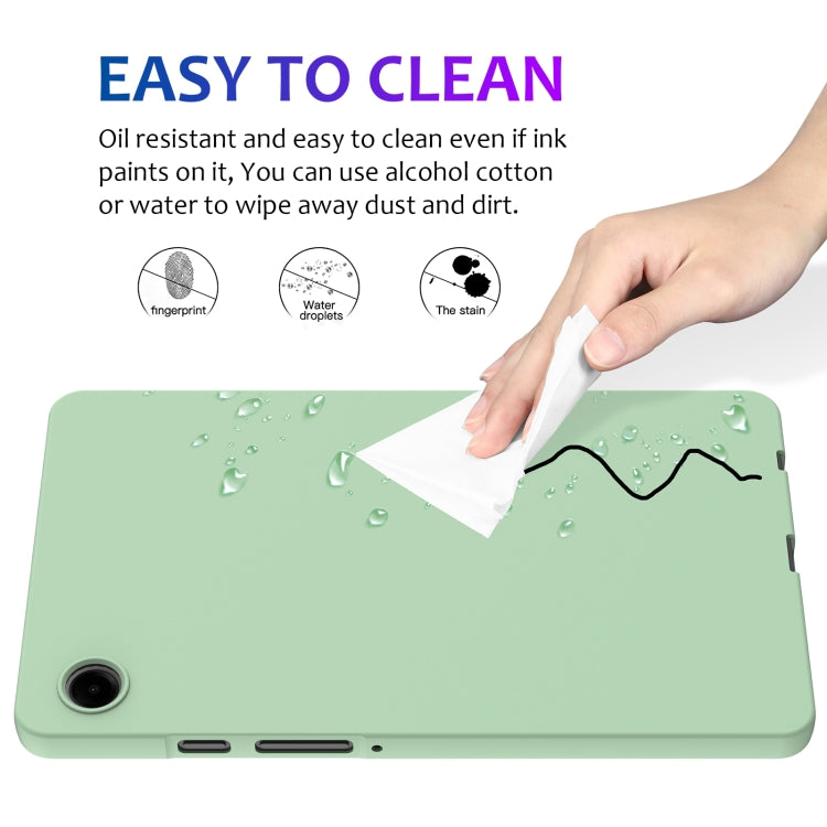 For Samsung Galaxy Tab A9 Pure Color Liquid Silicone Shockproof Tablet Case(Green) by bashfashion