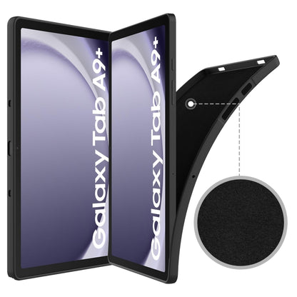 For Samsung Galaxy Tab A9+ Pure Color Liquid Silicone Shockproof Tablet Case(Black) by bashfashion