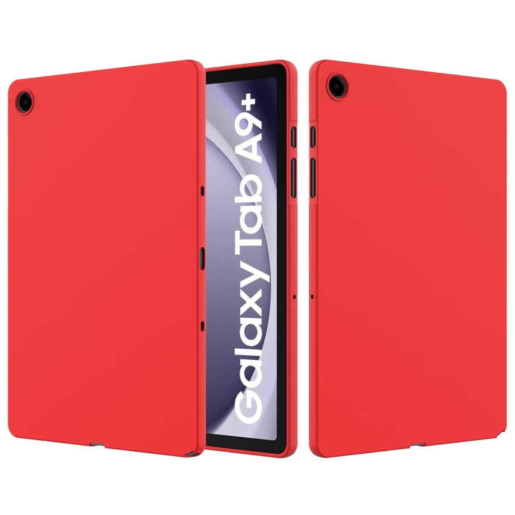 For Samsung Galaxy Tab A9+ Pure Color Liquid Silicone Shockproof Tablet Case(Red) by bashfashion