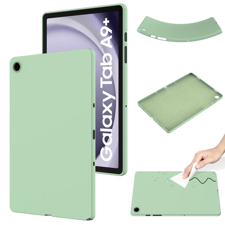 For Samsung Galaxy Tab A9+ Pure Color Liquid Silicone Shockproof Tablet Case(Green) by bashfashion