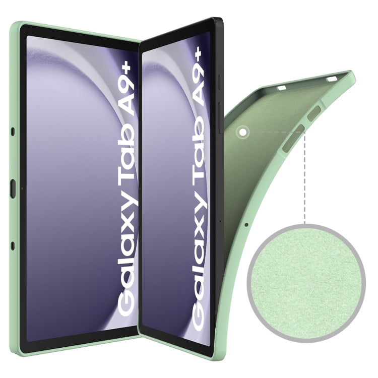 For Samsung Galaxy Tab A9+ Pure Color Liquid Silicone Shockproof Tablet Case(Green) by bashfashion