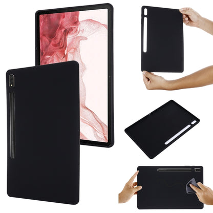 For Samsung Galaxy Tab S9 FE+ / S10+ Pure Color Liquid Silicone Shockproof Tablet Case(Black) by bashfashion