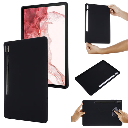 For Samsung Galaxy Tab S9 FE+ / S10+ Pure Color Liquid Silicone Shockproof Tablet Case(Black) by bashfashion
