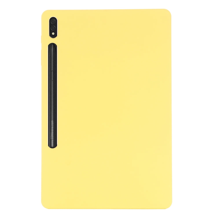 For Samsung Galaxy Tab S9 FE+ / S10+ Pure Color Liquid Silicone Shockproof Tablet Case(Yellow) by bashfashion