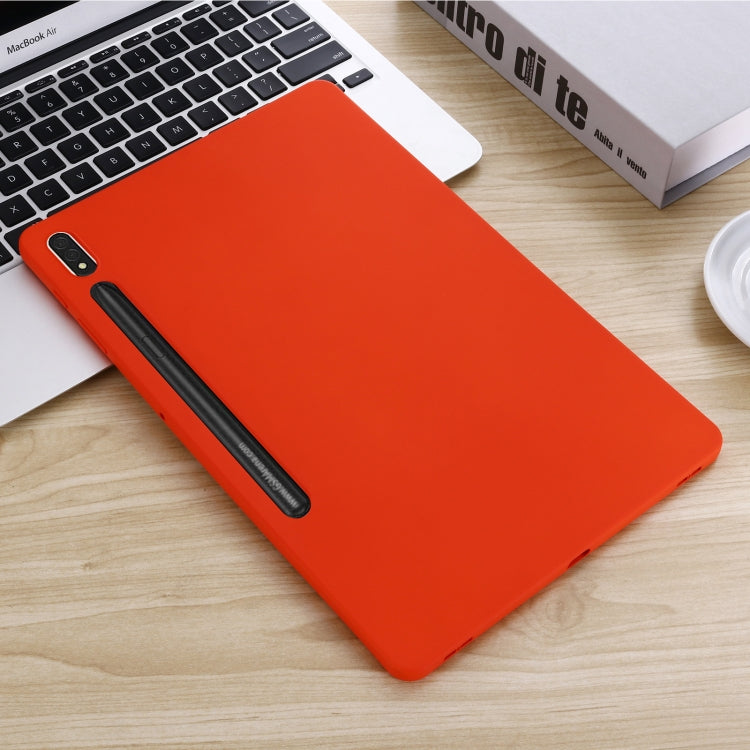 For Samsung Galaxy Tab S9 FE+ / S10+ Pure Color Liquid Silicone Shockproof Tablet Case(Red) by bashfashion