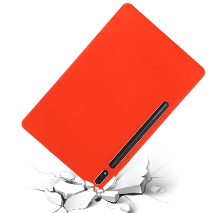 For Samsung Galaxy Tab S9 FE+ / S10+ Pure Color Liquid Silicone Shockproof Tablet Case(Red) by bashfashion
