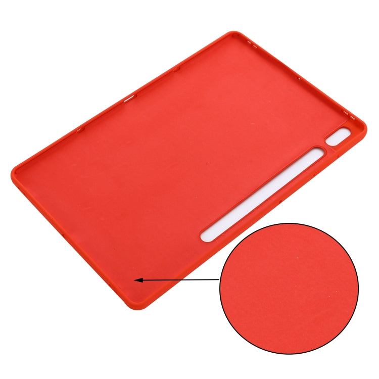 For Samsung Galaxy Tab S9 FE+ / S10+ Pure Color Liquid Silicone Shockproof Tablet Case(Red) by bashfashion
