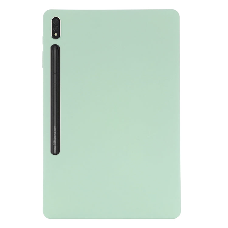 For Samsung Galaxy Tab S9 FE+ / S10+ Pure Color Liquid Silicone Shockproof Tablet Case(Green) by bashfashion