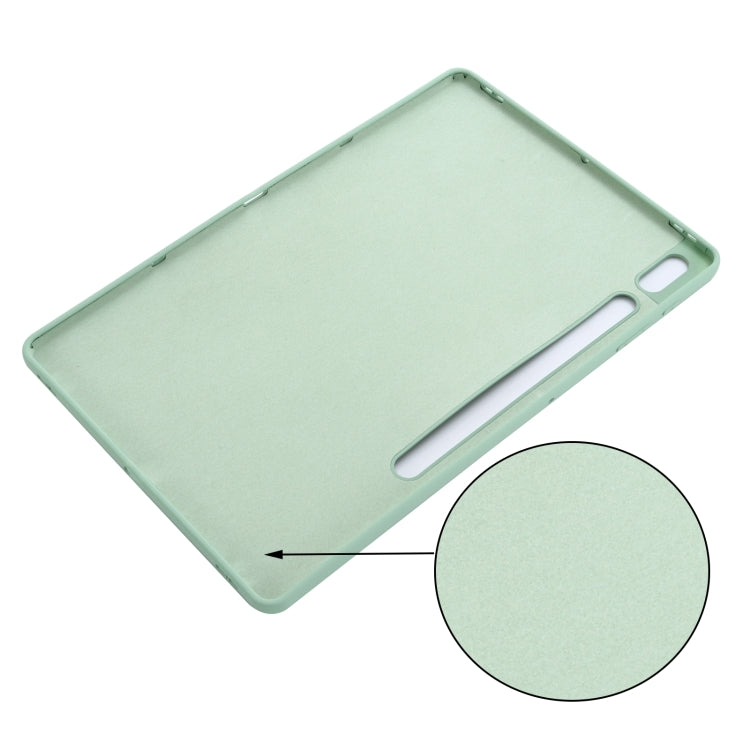 For Samsung Galaxy Tab S9 FE+ / S10+ Pure Color Liquid Silicone Shockproof Tablet Case(Green) by bashfashion