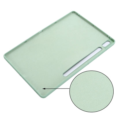 For Samsung Galaxy Tab S9 FE+ / S10+ Pure Color Liquid Silicone Shockproof Tablet Case(Green) by bashfashion