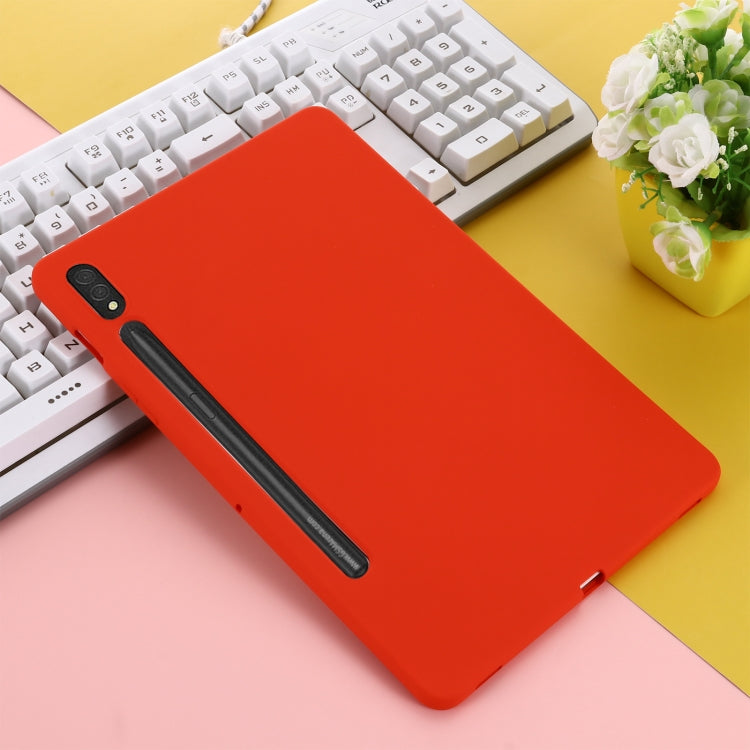 For Samsung Galaxy Tab S9 Pure Color Liquid Silicone Shockproof Tablet Case(Red) by bashfashion