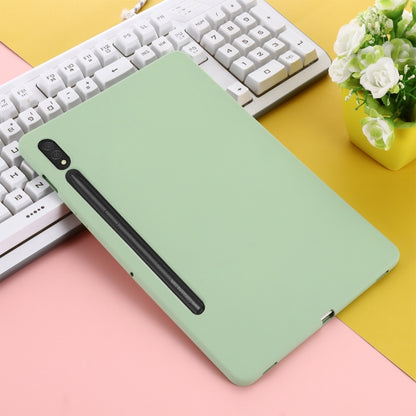For Samsung Galaxy Tab S9 Pure Color Liquid Silicone Shockproof Tablet Case(Green) by bashfashion