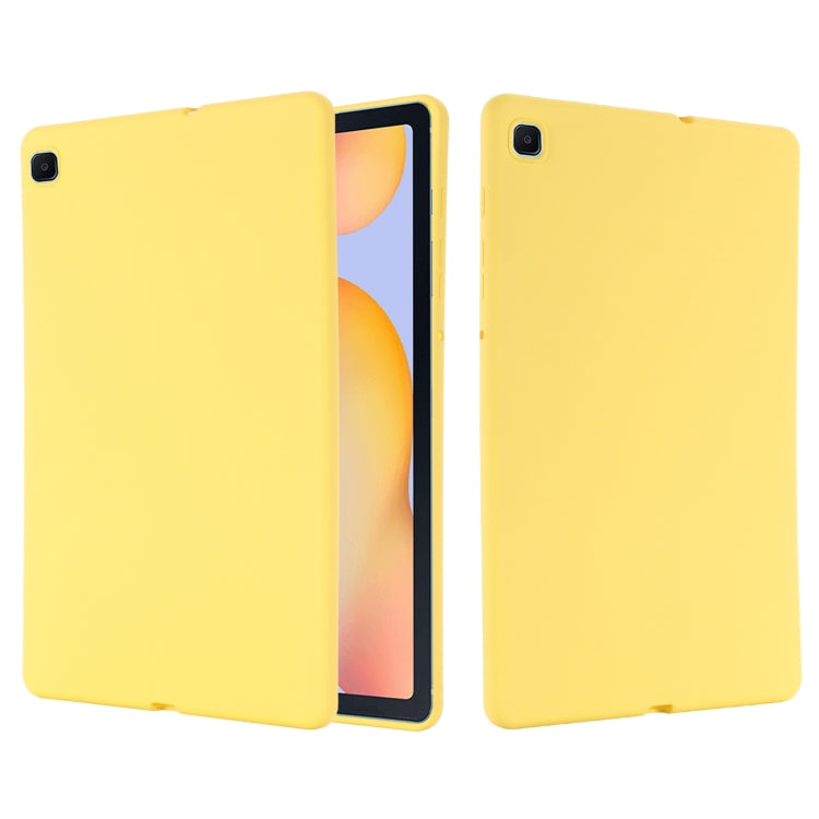 For Samsung Galaxy Tab S6 Lite 2024 Pure Color Liquid Silicone Shockproof Tablet Case(Yellow) by bashfashion