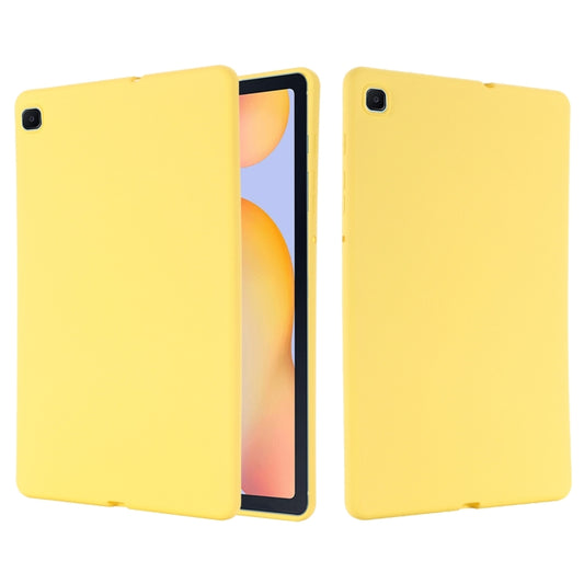 For Samsung Galaxy Tab S6 Lite 2024 Pure Color Liquid Silicone Shockproof Tablet Case(Yellow) by bashfashion